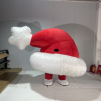 Funtoys XMAS adulte gonflable chapeau de père noël dessin animé mascotte Costume pas cher portable marche et père noël Cosplay adultes