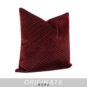 ปลอกหมอนสีแดงไวน์หรู<span class=keywords><strong>ของ</strong></span> Ruiyi พร้อมด้วยพืช<span class=keywords><strong>สาม</strong></span><span class=keywords><strong>มิติ</strong></span>ที่ทันสมัยสำหรับตกแต่งโซฟาในร่ม - Product Image 2