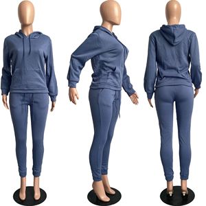 XS-XXL autunno <span class=keywords><strong>vestiti</strong></span> da donna a maniche lunghe tuta da donna in pile di <span class=keywords><strong>cotone</strong></span> spesso felpa con cappuccio con cappuccio + pantaloni stringati - Product Image 6