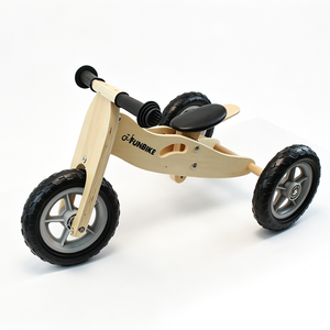Vélo d'équilibre 2-en-1 en contreplaqué Schima durable à 3 <span class=keywords><strong>roues</strong></span> pour enfants - Jouet à pousser sans pédales pour tout-petits, idéal pour les jeux en extérieur, par ANNA & BECK - Product Image 3