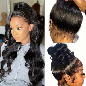 Perruque 360 Lace <span class=keywords><strong>HD</strong></span> en Cheveux Humains Vierges à 100% Noirs Naturels, Peut Être Permanente et Teinte, Bouclée Naturellement, pour le Commerce Transfrontalier - Product Image 4