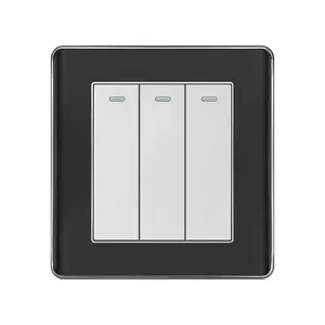 JS sakelar dinding standar EU sakelar Modern suplai daya 16A sakelar lampu dinding listrik