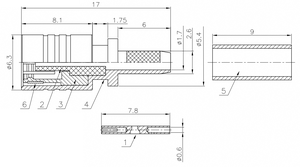 Оптовая продажа, позолоченный SMB-C-K1.5 РЧ-разъем SMB, обжимной разъем RG316 и RG174, кабели - Product Image 6