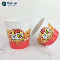 Seau familial de qualité alimentaire biodégradable seau en papier à emporter imprimé personnalisé pop-corn poulet frit