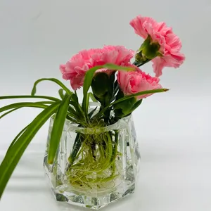 Свадебное Украшение Стола Настольная Ваза в форме алмаза хрустальная ваза для цветов прозрачная Хрустальная ваза