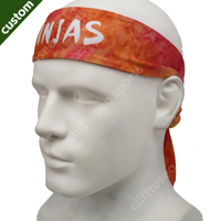 Bandeaux anti-transpiration personnalisés avec logo, longs, absorbants et anti-humidité, pour activités de plein air, effet rafraîchissant, pour femmes, hommes, enfants, style Ninja, à nouer