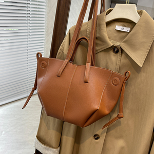 Bolso Tote de PU Vintage para Mujer, Color Sólido, Espacioso, Casual, de Hombro y Mano, Impermeable, Ligero, Diseño para Todas las Temporadas - Product Image 2
