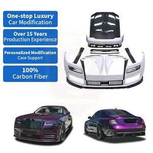Kit de carrosserie de conversion en fibre de carbone de style MSY pour Rolls Royce Ghost 4ème génération 2021-2024, pare-chocs avant, aileron arrière, embouts d'échappement - Product Image 1