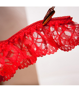 <span class=keywords><strong>Mutandine</strong></span> Sexy Erotiche in Pizzo Rosso a Forma di Rosa con Perle, Perizoma Floreale, Intimo Femminile, Slip a T - Product Image 6