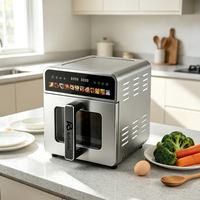 Friteuse à air moderne personnalisée 10L carrée à panier unique 1700W en acier inoxydable, cuisinière numérique contrôlée par application, certifiée CE