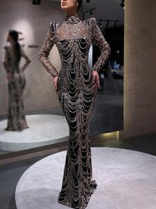 ชุดราตรีนางเงือกสุดหรูสำหรับผู้หญิงชุดราตรีปักคริสตัลชุดราตรีสำหรับงานแต่งงานและงานปาร์ตี้หรูหรา - Product Image 2