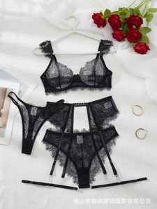 Sexy Spitzen-Dessous-Set für Damen Erotische Lingerie BH und Slip Set Sexy Kleidung Transparentes Verführerisches Tanga-Set - Product Image 6