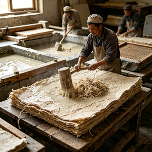 Papier de mûrier aux tons neutres, idéal pour la décoration intérieure moderne et les projets d'artisanat minimaliste - Product Image 4
