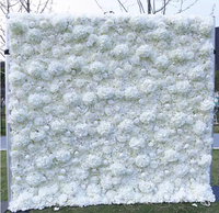 Dinding Bunga Buatan Dekorasi Latar Belakang Pernikahan Properti Tanaman Hydrangea Mawar Bunga Indoor