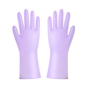 Reusable Translucent Nitrile Dishwashing <b>Gloves</b> Thin 32cm Waterproof For Housework And Cleaning - Product Image 1
