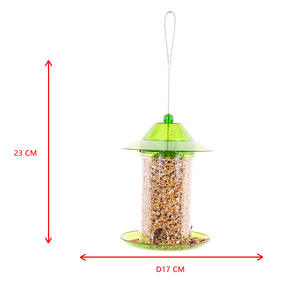 Mangeoire à oiseaux en métal et plastique suspendue, légère, 0,3 kg, pour cour et jardin, automatique, toutes saisons, nouvelle, transfrontalière - Product Image 2