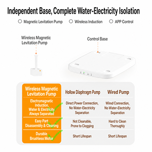 Fontaine à eau pour animaux domestiques, 3,2 L, automatique, intelligente, sans fil, alimentée par batterie, plateau en acier inoxydable, pour chat, chien, plusieurs animaux, intérieur, maison - Product Image 4