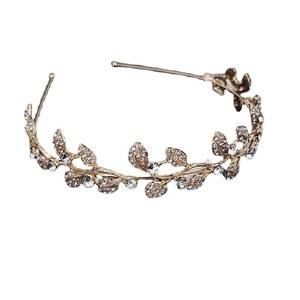 Nueva Diadema Original <span class=keywords><strong>de</strong></span> Diamantes, Estilo Retro Japonés Coreano, Corona <span class=keywords><strong>de</strong></span> Hojas Doradas Mori, para Novias y Espectáculos - Product Image 5
