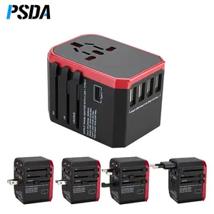 Adaptateur de voyage PSDA adaptateur d'alimentation universel International tout-en-un avec 5 USB chargeur mural mondial pour royaume-uni/ue/US/asie