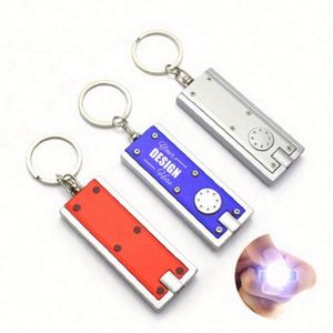 Vintage Metal Custom <b>LED</b> Keychain <b>Flashlight</b> 12 Lumen Mini Square Torch Battery Powered for Camping Hiking & Emergency Use - Product Image 1