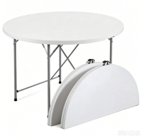 Table à bascule portable de haute qualité en résine plastique blanche, pliable, imperméable, empilable, design moderne, pour cour, salle à manger, hôtel, 34