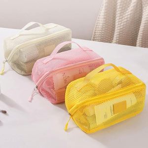 Bolsas de Cosméticos Transpirables con Cierre, Organizador de Maquillaje Ligero de Viaje, Malla - Product Image 4
