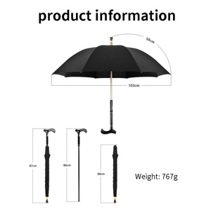 Bastón de Senderismo Metálico Recto y Grande con Función Todo en Uno para Escalar, Hacer Senderismo y Protegerse de la Lluvia - Product Image 3