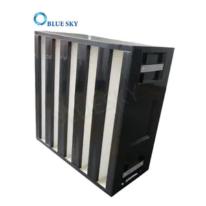 24x24x12 इंच 610*610*292mm 5V बैंक HVAC एयर कंडीशनिंग प्रणाली कठोर बॉक्स H13 HEPA हवा फिल्टर वेंटिलेशन फिल्टर