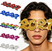 2027 Neuartige Neujahrs-Party-Requisiten Niedliche Glitzer-Plastikrahmen-Brillen