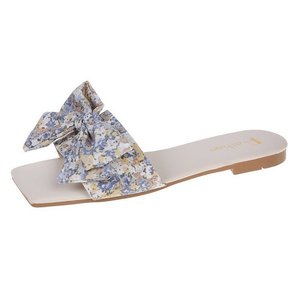 2025 Summer Korean <strong>Bow</strong> <strong>Sandals</strong> and Slippers for Women Flat Bottom PVC Insole Trendy TPR Slides Large Size for Ladies - Product Image 5