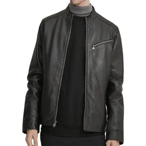 Chaquetas de Cuero Genuino Curtido de la Mejor Calidad para Hombre, Estilo Urbano, con Cuello Alto, Invierno, Logotipo y Diseño Personalizados, Cierre de un Solo Botón - Product Image 4
