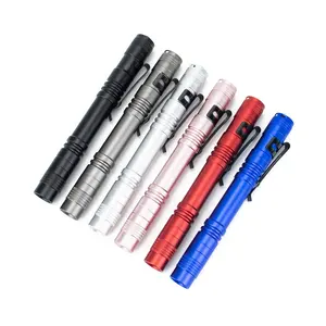 Beste Kwaliteit 3W Led Mini Pen Zaklamp Gemakkelijk Te Dragen Met Staart Knop Aluminium Legering En Xpe Voor Camping Aaa Droge Batterij