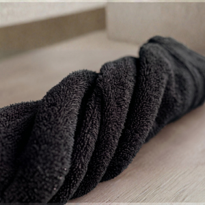 Premium 400gsm %60 Bamboo Cotton Woven Terry Fabric 155cm Width for Bathrobes Towels - BLACK COLOR - Product Image 2