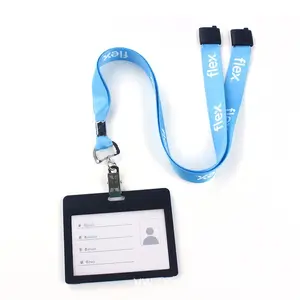 Grosir Logo kustom sublimasi dicetak kartu ID staf VIP PVC dan tali poliester dengan kartu lencana ID