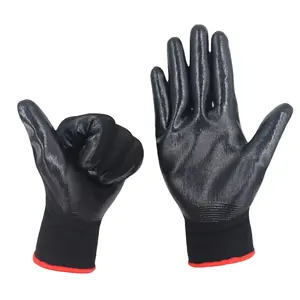 Износостойкие защитные перчатки с тринадцатью иглами, Нескользящие нейлоновые нитриловые перчатки с резиновым защитным покрытием