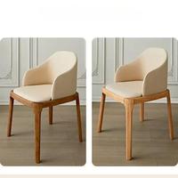Chaise de salle à manger DISHI en bois massif de style nordique, luxe léger, moderne, haut de gamme, rembourrée, pour restaurant et hôtel, avec dossier et assise confortable