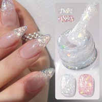 BORN PRETTY 10ml Vernis Gel Semi-Permanent Effet Lumière Élfe Rose Argenté Scintillant pour Manucure Nail Art Soak Off UV LED