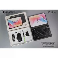 Tablet PC KINGZONE 16 ultra 10.1 Inch Android 15 Berkualitas Tinggi dengan Keyboard dan Mouse 24G+1TB Tablet Pembelajaran untuk Anak dan Dewasa