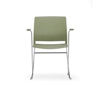 Chaise de bureau ergonomique en acier durable au design moderne avec accoudoirs, empilable, pour usage domestique, bureautique, réunions et formations