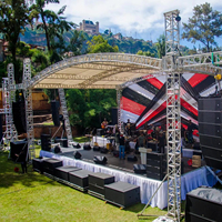 Sistema de Estructura de Escenario Curva Portátil de Aluminio 400x400mm, Soporte para Altavoces para Eventos y Conciertos