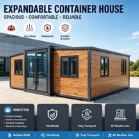 Grande maison modulaire à double aile, extensible, en conteneurs, pour projet de logement à louer à court terme dans une station balnéaire