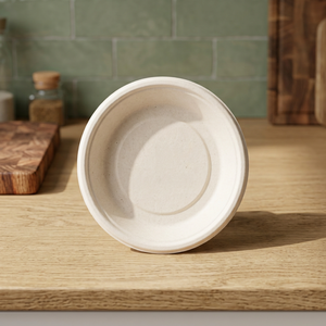 Plato Redondo de Bagazo 100% Natural de 7 Pulgadas, - Capacidad, Gama de Vajilla - Vajilla de Bagazo al por Mayor para Servicios de Alimentación Ecológicos - Product Image 2