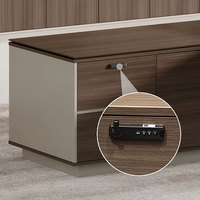 Bureau de direction de luxe haut de gamme en forme de L avec retour latéral et étagère pour la décoration de bureau présidentiel