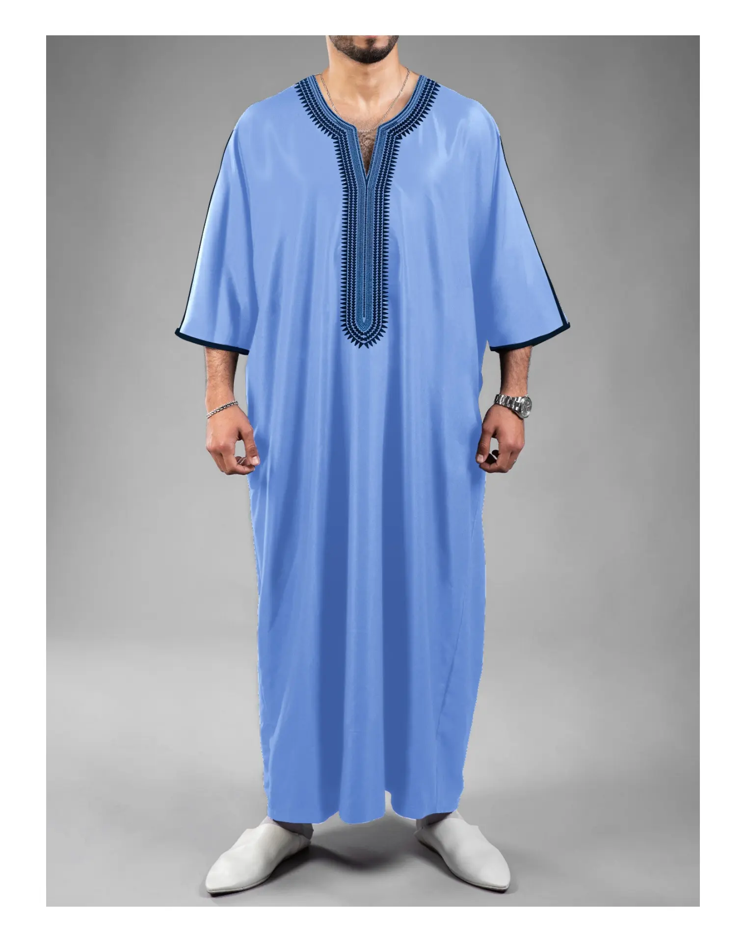 2024 Traditionele Moslim Kleding Islamitische Abaya Dubai Gewaad Islamitische Man Thobes Arabia Saudi Morocan Kaftan Thobe Voor Mannen