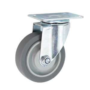 Cadre de frein pivotant galvanisé de 3 pouces 4 pouces <span class=keywords><strong>5</strong></span> pouces à usage moyen avec roulette de frein grise en caoutchouc thermoplastique TPR - Product Image 2