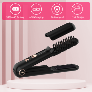Mini <span class=keywords><strong>Brosse</strong></span> Lissante Électrique <span class=keywords><strong>Barbe</strong></span> Homme Marque Blanche Sans Fil - Product Image 6