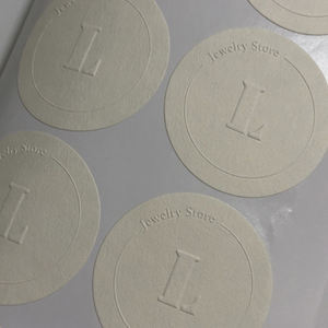 Gepersonaliseerde Rechthoek Reliëf Label Dikke Beige Kleur Getextureerde Label Sticker Gebeeldhouwde Emboss Sticker - Product Image 5