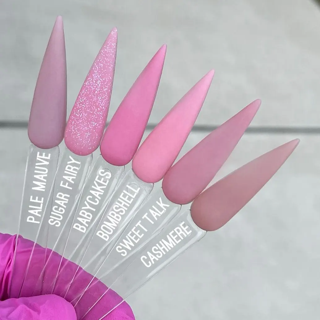 Polvere acrilica per unghie altamente pigmentata copertura rosa Glitter Shimmer color polvere acrilica per unghie per unghie
