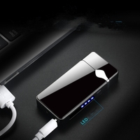 Briquet électrique multicolores Usb rechargeable galvanoplastie tréfilage métal noir briquet double arc