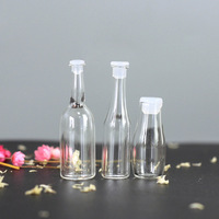 Set Botol Kaca Mini Skala 1:12 untuk Rumah Boneka, Vas Kaca Miniatur untuk Dekorasi Bunga & Kerajinan DIY
